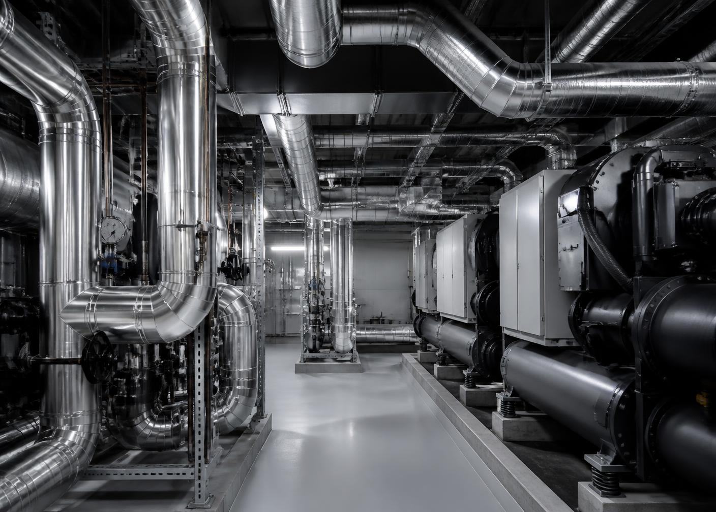 Mechanical plant room pipework